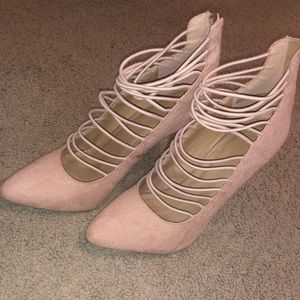 CHARLOTTE RUSSE PINK/NUDE strappy heels